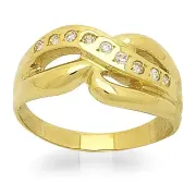 Дамски златен пръстен с циркони DCI 0190