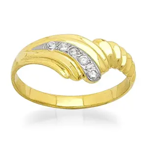 Дамски златен пръстен с циркони DCI 0327