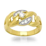 Дамски златен пръстен с циркони DCI 0520