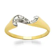 Дамски златен пръстен с циркони DCI 0823