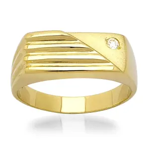 Мъжки златен пръстен с циркони MCI 1518
