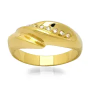 Дамски златен пръстен с циркони DCI 1588