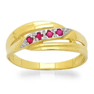 Дамски златен пръстен с циркони DCI 2198-3