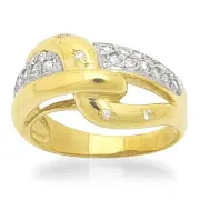 Дамски златен пръстен с циркони DCI 4032