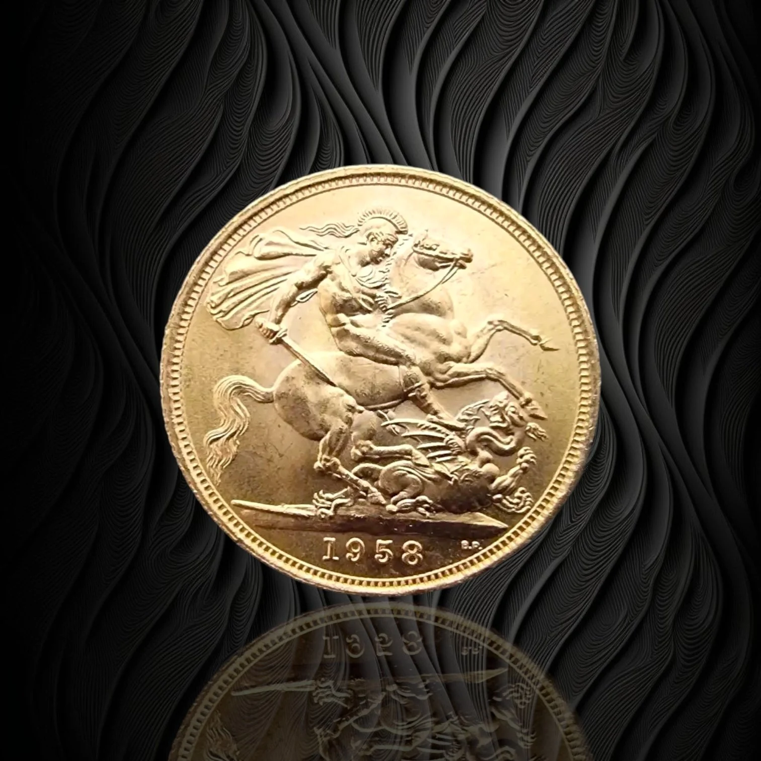 Британски златен суверен Елизабет II с венец 1957–1968 RG5458