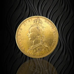 Британски златен суверен Виктория с корона 1887–1893 RG12956