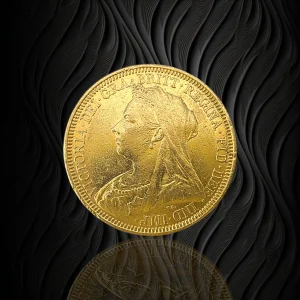 Британски златен суверен Виктория с воал 1893–1901 RG12957