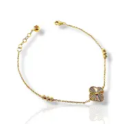 Дамска златна гривна Van Cleef с топчета 2.93гр 19см 14К RG8714