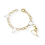Дамска златна гривна с ажурни сърца 14K RG12216