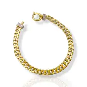Плътна дамска златна гривна тип Cuban Link 14К RG13027