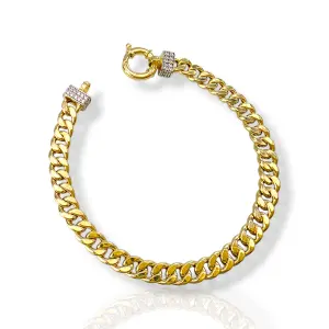 Плътна дамска златна гривна тип Cuban Link 14К RG13027
