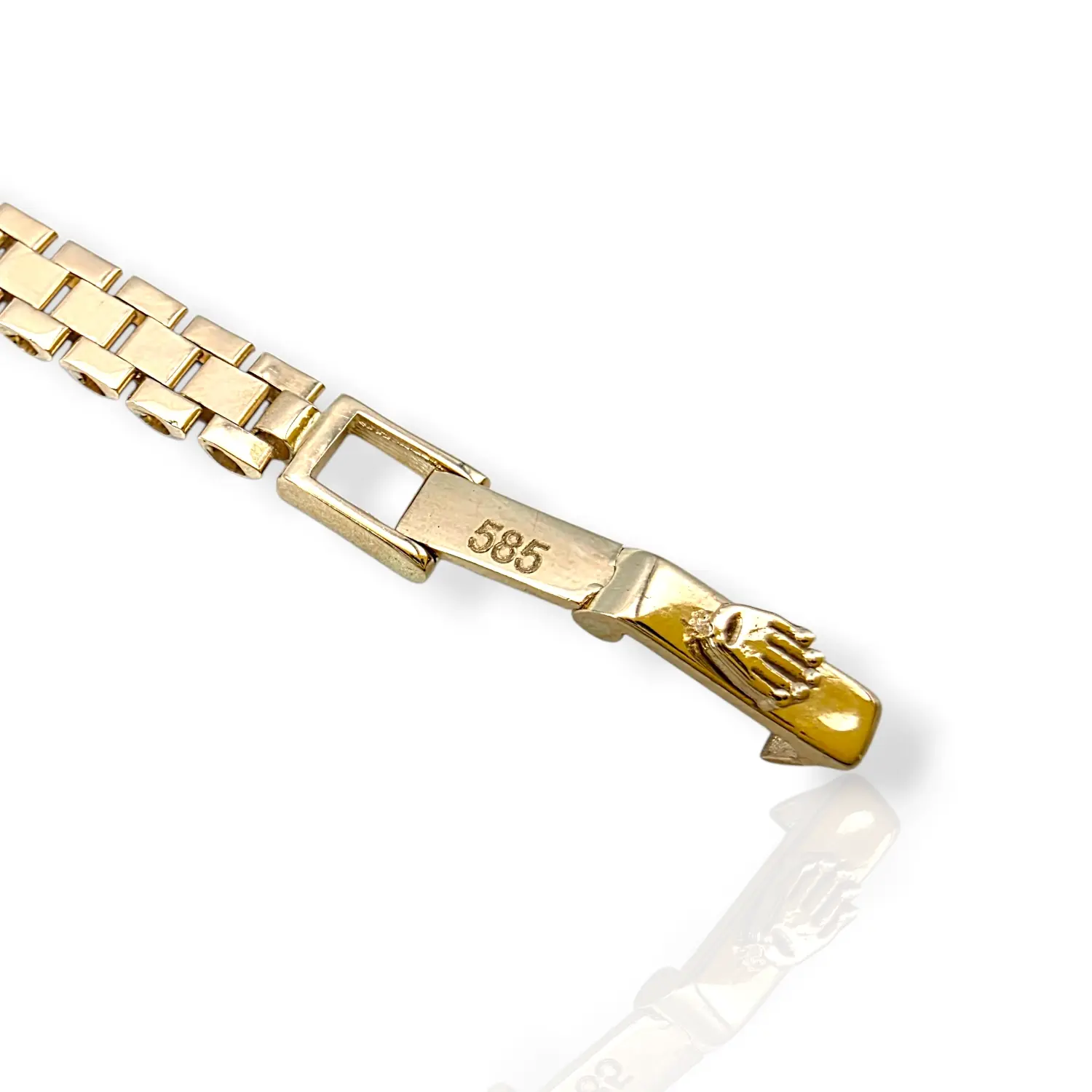 Златен синджир дамски Ролекс елегантна двуцветна фина плетка 14K RG12065