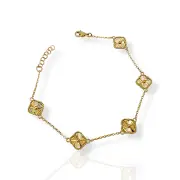 Стилна дамска златна гривна Van Cleef 14К RG12094