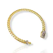 Златна дамска гривна Monaco Chain с циркони 14К RG11617