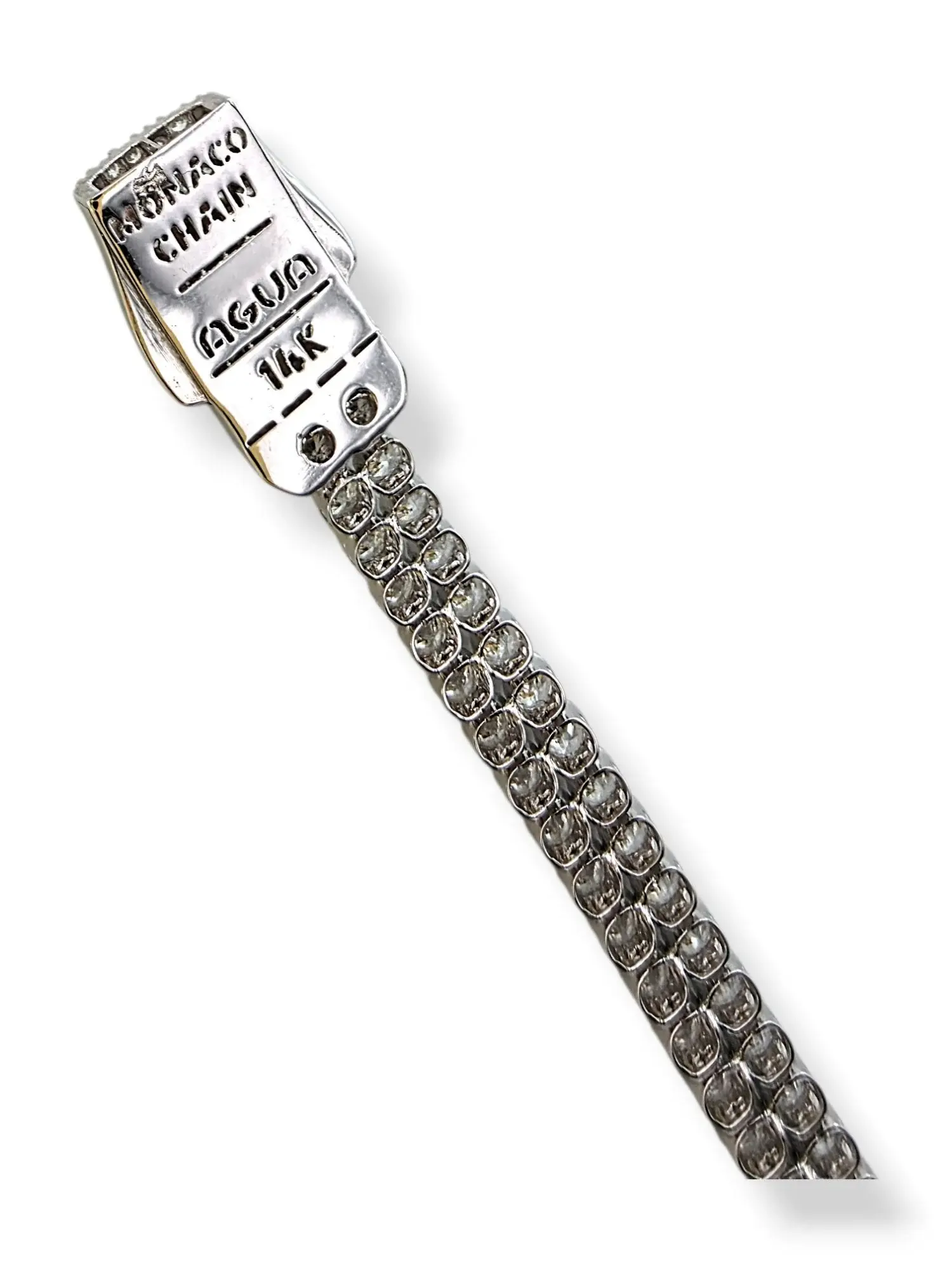 Дамска тенис гривна Monaco Chain AGUA бяло злато и Swarovski 14К RG12707
