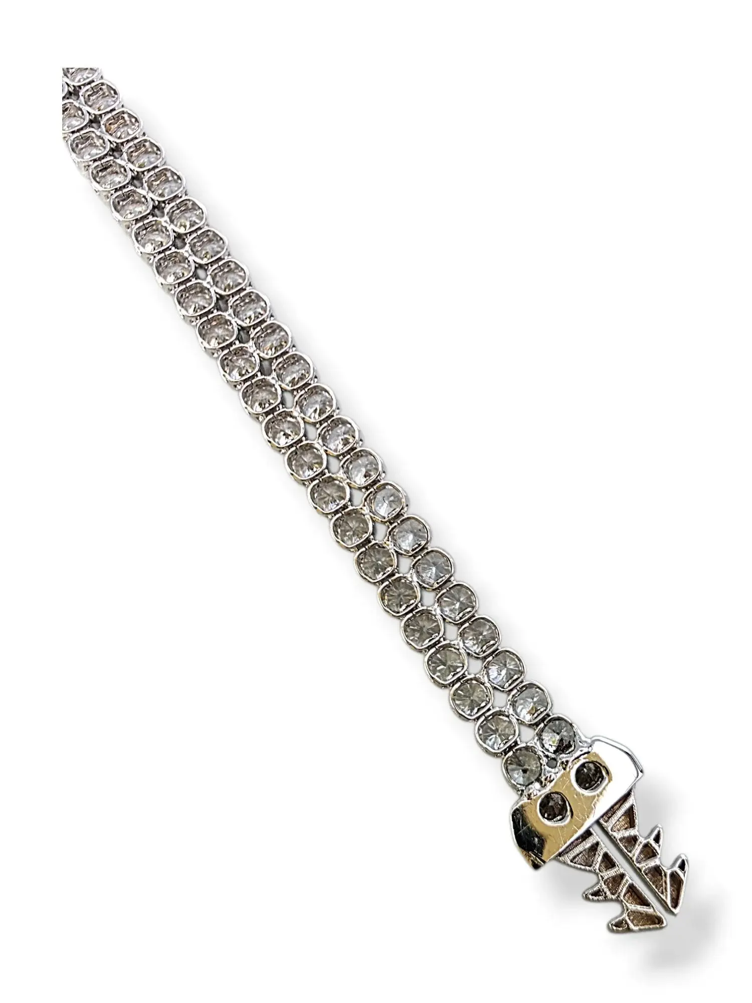 Дамска тенис гривна Monaco Chain AGUA бяло злато и Swarovski 14К RG12707
