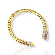 Златна дамска гривна Monaco Chain с циркони 14К RG11618