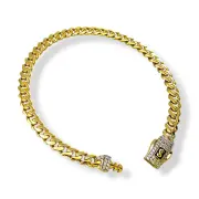 Дамска златна гривна Monaco Chain с инкрустиран S елемент 14К RG12709