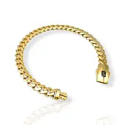 Стилна дамска златна гривна Monaco Chain Plane закопчаване 14К RG11754