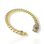 Дамска гривна Монако Чейн с камъни PAVE LOCK 14К RG13275