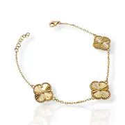 Дамска златна гривна Van Cleef вдъхновена от класиката 14К RG11967