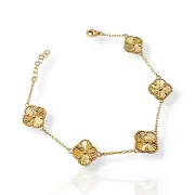 Елегантна дамска златна гривна Van Cleef дизайн 14К RG11968
