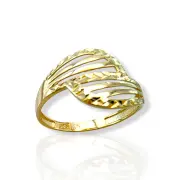 Дамски златен пръстен с ажурен листовиден дизайн 14K RG13444