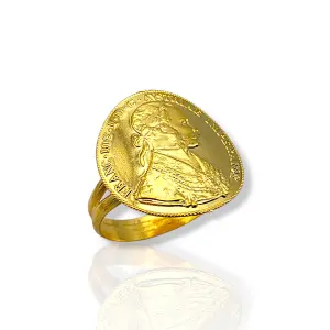 Златен пръстен с една монета Франц Йосиф 14K RG11181