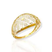 Дамски златен пръстен с геометрична ажурна мрежа 14K RG11274