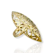 Дамски златен пръстен с ажурен флорален дизайн 14K RG12210