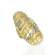 Дамски златен пръстен с гравирани листовидни линии 14K RG13214