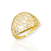 Златен дамски пръстен с асиметрична мрежа 14K RG11275