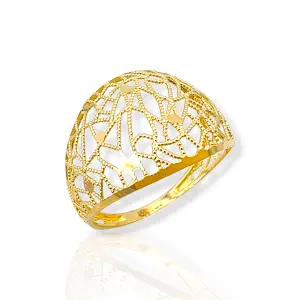 Златен дамски пръстен с асиметрична мрежа 14K RG11275