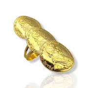 Златен пръстен с три монети Франц Йосиф 14K RG11183