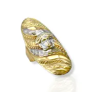 Златен пръстен с фигура Медуза и релеф 14K RG13215