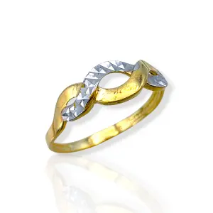 Дамски пръстен от злато с бял оплетен дизайн 14K RG11264