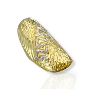 Дамски златен пръстен с гръцки мотив и релеф 14K RG13216