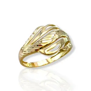 Дамски златен пръстен с преплетени вълнообразни линии 14K RG13447