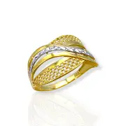 Златен дамски пръстен с вълнообразни линии 14K RG11288