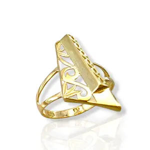 Дамски златен пръстен Пиано с елегантен полиран акцент 14K RG13436