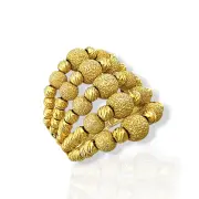 Обемен златен пръстен с матирани сферични елементи 14K RG13217