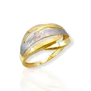 Златен пръстен с матова и полирана повърхност 14K RG11255