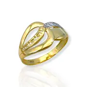 Дамски златен пръстен с бял гръцки мотив 14K RG11267