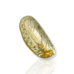 Дамски златен пръстен с овален дизайн и гръцки мотив 14K RG12832