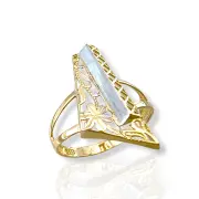 Дамски златен пръстен Пиано с флорален ажур 14K RG13438