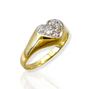 Романтичен златен пръстен за дами със сърце 14K RG11640