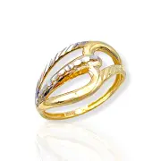 Дамски златен пръстен с гравирана отворена структура 14K RG11256