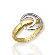 Дамски златен пръстен с кръгла плетена структура 14K RG11370