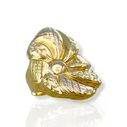 Дамски златен пръстен с флорален релефен дизайн 14K RG12913