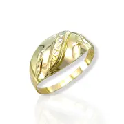 Златен дамски пръстен с релефна овална форма 14K RG13192